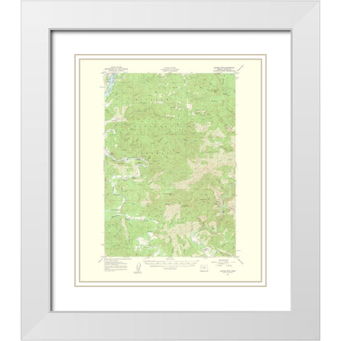 Euchre Mountain Oregon Quad - USGS 1963 White Modern Wood Framed Art Print with Double Matting by USGS