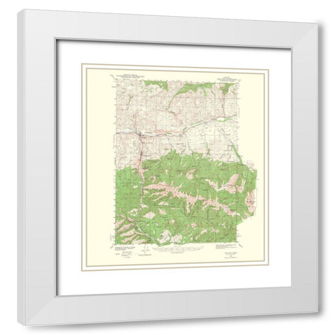 John Day Oregon Quad - USGS 1967 White Modern Wood Framed Art Print with Double Matting by USGS