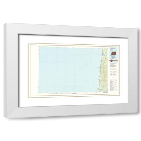 Waldrop Oregon Quad - USGS 1980 White Modern Wood Framed Art Print with Double Matting by USGS