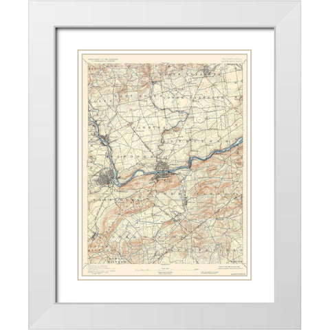 Allentown Pennsylvania Sheet - USGS 1894 White Modern Wood Framed Art Print with Double Matting by USGS