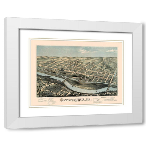 Catasauqua Pennsylvania - Bailey 1873  White Modern Wood Framed Art Print with Double Matting by Bailey