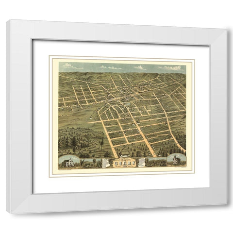 Corry Pennsylvania - Stoner 1870  White Modern Wood Framed Art Print with Double Matting by Stoner