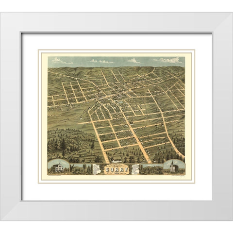 Corry Pennsylvania - Stoner 1870  White Modern Wood Framed Art Print with Double Matting by Stoner