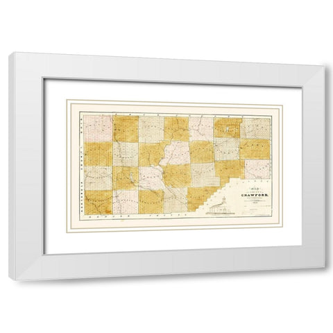 Crawford County Pennsylvania - Spafford 1839 White Modern Wood Framed Art Print with Double Matting by Spafford