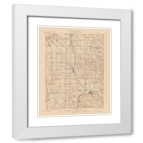 Cambridge Springs Pennsylvania Quad - USGS 1925 White Modern Wood Framed Art Print with Double Matting by USGS