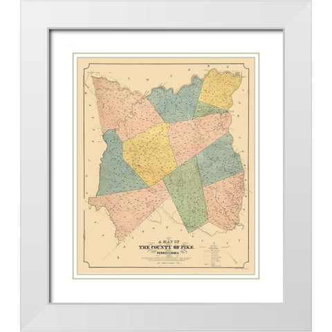 Pike County Pennsylvania - Cross 1856 White Modern Wood Framed Art Print with Double Matting by Cross