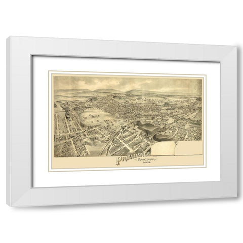 Providence Pennsylvania -1892 White Modern Wood Framed Art Print with Double Matting by Unknown
