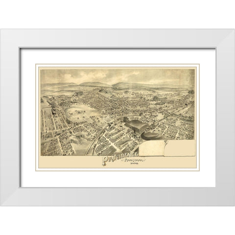 Providence Pennsylvania -1892 White Modern Wood Framed Art Print with Double Matting by Unknown