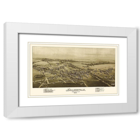 Sellersville Pennsylvania - Fowler 1894  White Modern Wood Framed Art Print with Double Matting by Fowler