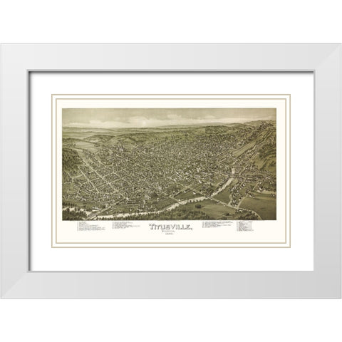 Titusville Pennsylvania - Fowler 1896  White Modern Wood Framed Art Print with Double Matting by Fowler