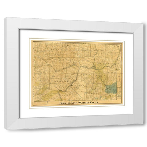 Warren County Pennsylvania - Brakenridge 1900 White Modern Wood Framed Art Print with Double Matting by Brakenridge