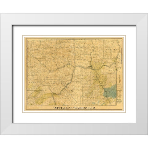 Warren County Pennsylvania - Brakenridge 1900 White Modern Wood Framed Art Print with Double Matting by Brakenridge