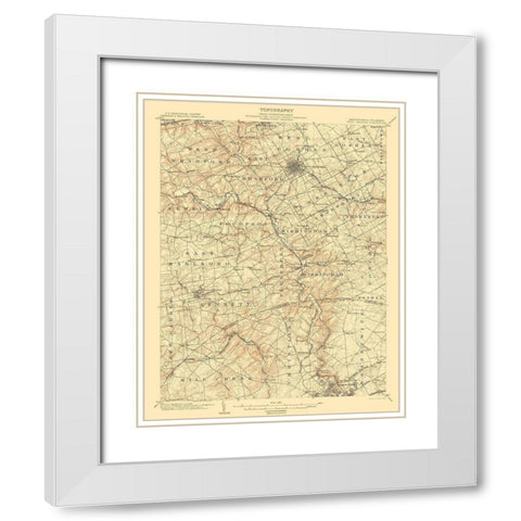 West Chester Pennsylvania Deleware Quad White Modern Wood Framed Art Print with Double Matting by USGS