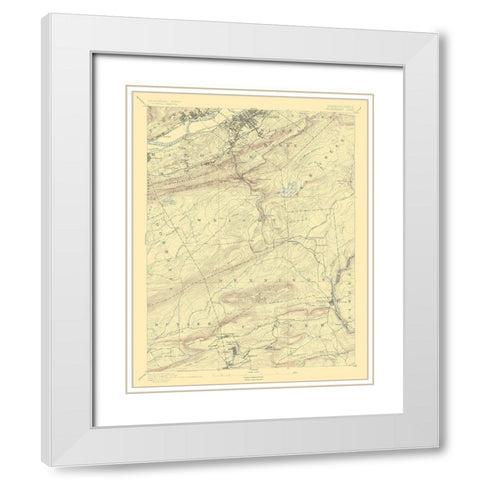 WilkesBarre Pennsylvania Sheet - USGS 1891 White Modern Wood Framed Art Print with Double Matting by USGS