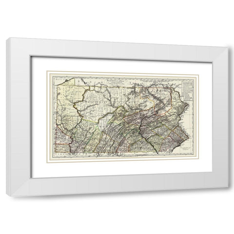 Pennsylvania - Bohn 1797 White Modern Wood Framed Art Print with Double Matting by Bohn