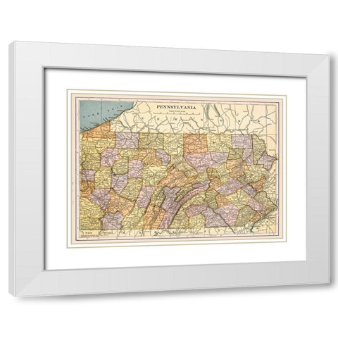 Pennsylvania - Hammond 1903  White Modern Wood Framed Art Print with Double Matting by Hammond