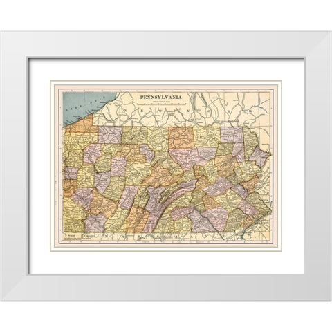 Pennsylvania - Hammond 1903  White Modern Wood Framed Art Print with Double Matting by Hammond