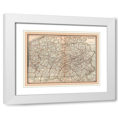 Pennsylvania -1894 White Modern Wood Framed Art Print with Double Matting by Unknown