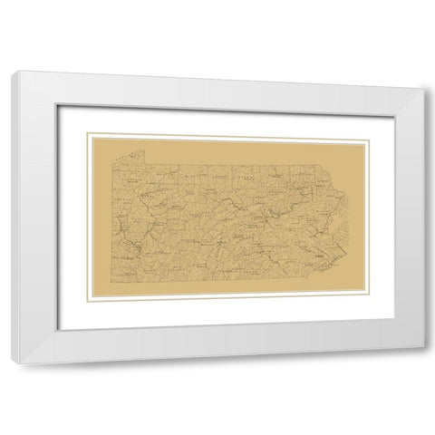 Pennsylvania -1893 White Modern Wood Framed Art Print with Double Matting by Unknown