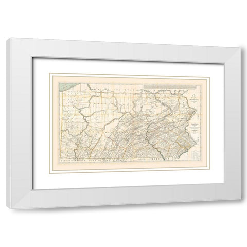 Pennsylvania - Howell 1792  White Modern Wood Framed Art Print with Double Matting by Howell