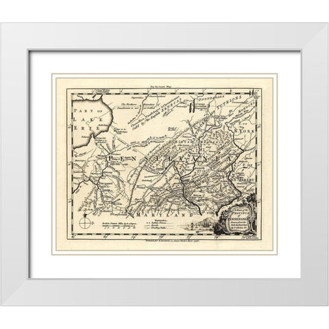 Pennsylvania - Kitchin 1756  White Modern Wood Framed Art Print with Double Matting by Kitchin