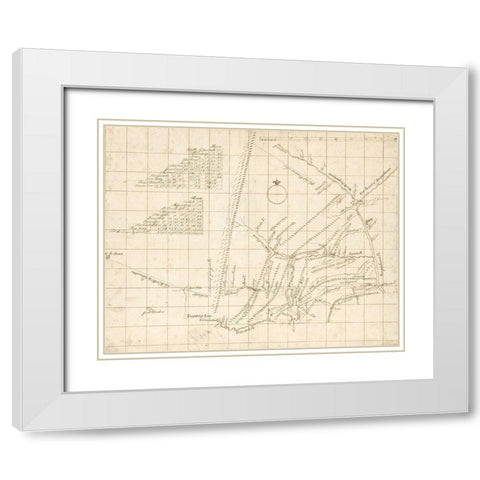 Pennsylvania -1755 White Modern Wood Framed Art Print with Double Matting by Unknown