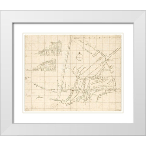 Pennsylvania -1755 White Modern Wood Framed Art Print with Double Matting by Unknown