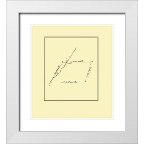 Frederick County Virgina - 1750 White Modern Wood Framed Art Print with Double Matting by Unknown