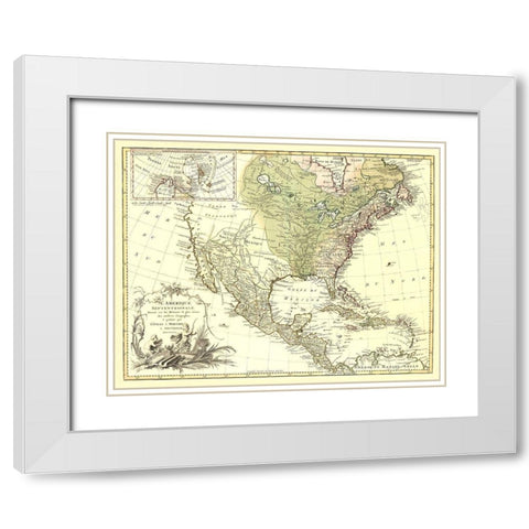 North America Canada - Covens 1757 White Modern Wood Framed Art Print with Double Matting by Covens