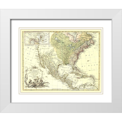 North America Canada - Covens 1757 White Modern Wood Framed Art Print with Double Matting by Covens