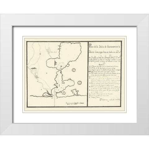 Plan of Guantanamo Bay On the Island of Cuba 1751 White Modern Wood Framed Art Print with Double Matting by Unknown