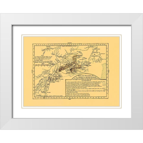 North America Septentrional - 1750 White Modern Wood Framed Art Print with Double Matting by Unknown