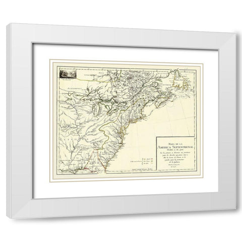 America Septentrional Divided Two Parts - Cruz White Modern Wood Framed Art Print with Double Matting by Cruz