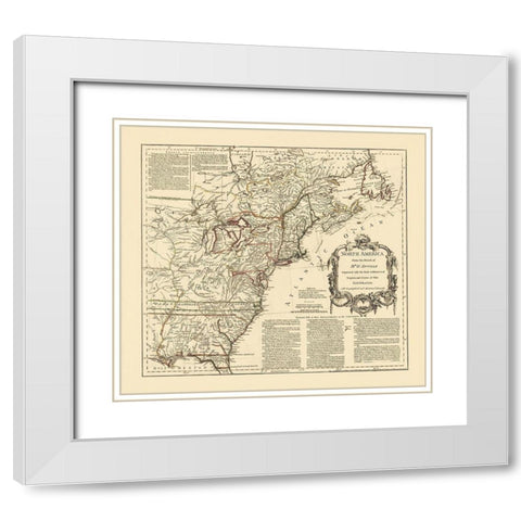 Back Settlements Course of Ohio - DAnville 1755 White Modern Wood Framed Art Print with Double Matting by D''Anville