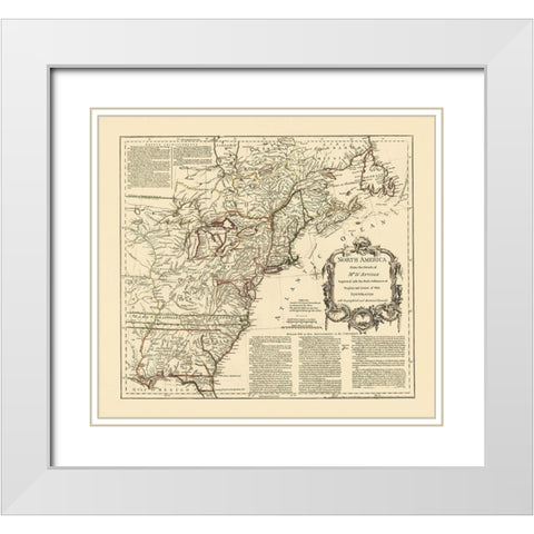 Back Settlements Course of Ohio - DAnville 1755 White Modern Wood Framed Art Print with Double Matting by D''Anville