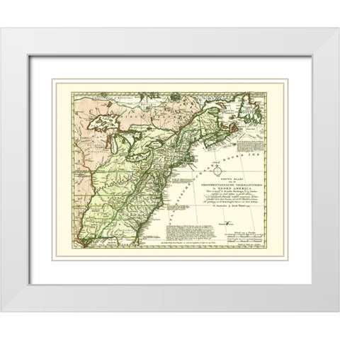 Great Britain Colonies North America - Tirion 1755 White Modern Wood Framed Art Print with Double Matting by Tirion