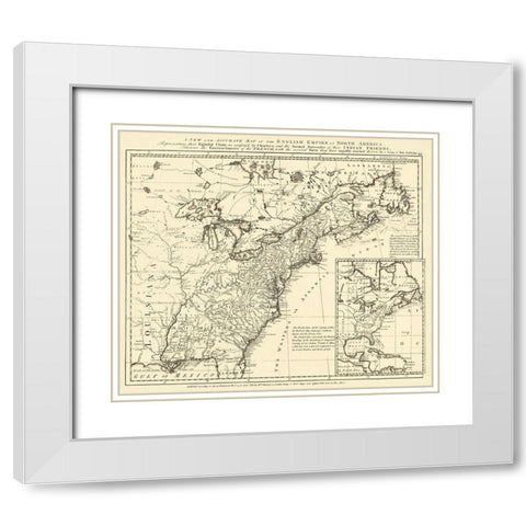 English Empire French Encroachments - Herbert 1755 White Modern Wood Framed Art Print with Double Matting by Herbert