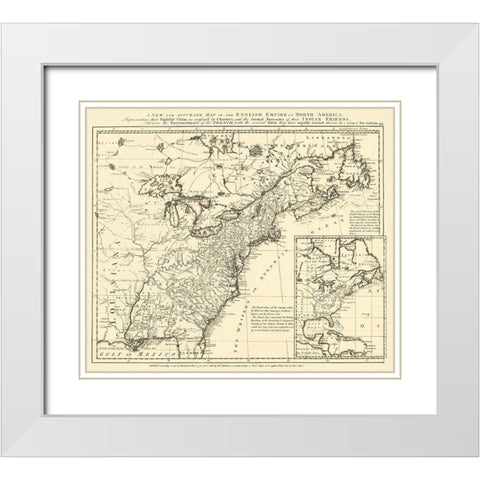 English Empire French Encroachments - Herbert 1755 White Modern Wood Framed Art Print with Double Matting by Herbert