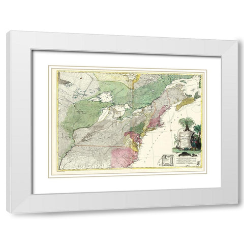 Theatrum Belli in America Septentrionali White Modern Wood Framed Art Print with Double Matting by Rhode