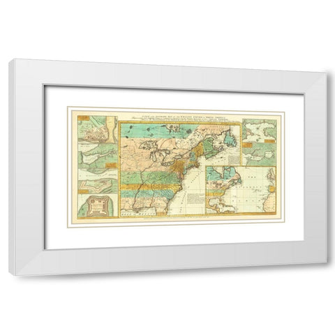 English Empire French Encroachments - Herbert 1755 White Modern Wood Framed Art Print with Double Matting by Herbert