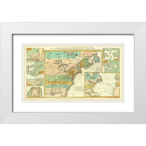 English Empire French Encroachments - Herbert 1755 White Modern Wood Framed Art Print with Double Matting by Herbert
