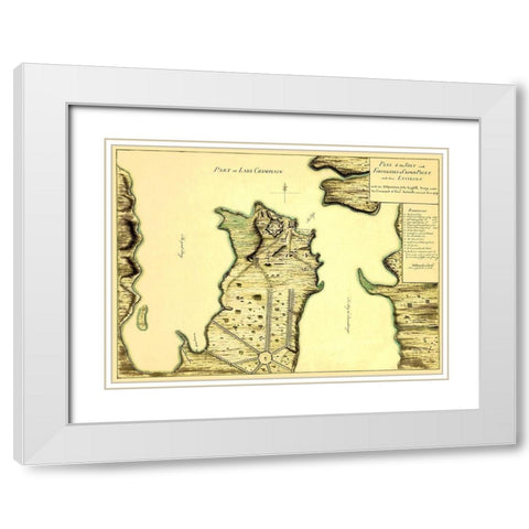 Fort Fortresses at Crown Point - 1759 White Modern Wood Framed Art Print with Double Matting by Unknown