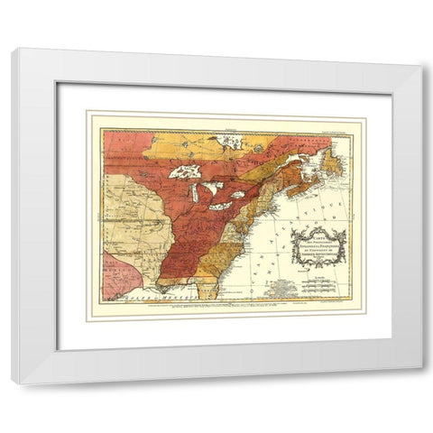 English with French Possessions - Londres 1763 White Modern Wood Framed Art Print with Double Matting by Londres