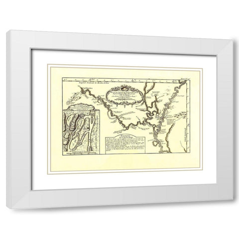 St Louis River Course - Bellin 1764 White Modern Wood Framed Art Print with Double Matting by Bellin