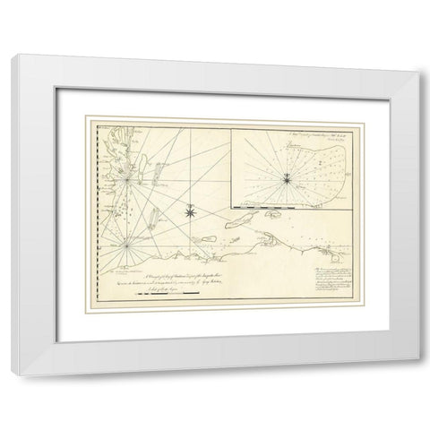 Bay of Honduras with Mosquito Shore - 1760 White Modern Wood Framed Art Print with Double Matting by Unknown