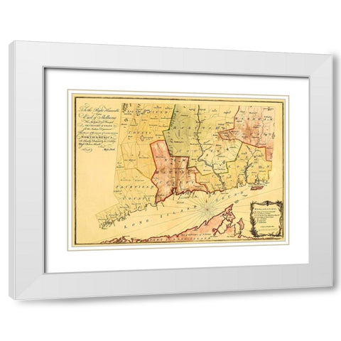Colony of Connecticut - Park 1766 White Modern Wood Framed Art Print with Double Matting by Park