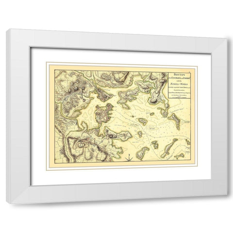 Boston Environs and Harbour - Page 1775 White Modern Wood Framed Art Print with Double Matting by Page