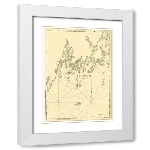 Rockland Harbor to Pemaquid Point - Des Barres White Modern Wood Framed Art Print with Double Matting by Des Barres