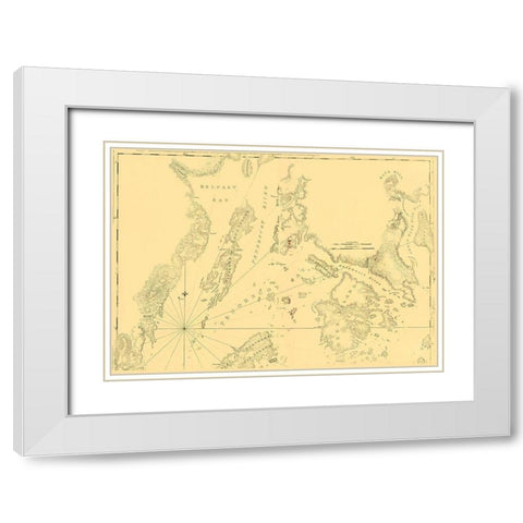 Blue Hill Bay to Belfast Bay Maine White Modern Wood Framed Art Print with Double Matting by Des Barres