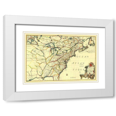 America Septentrionale - Le Rouge 1777 White Modern Wood Framed Art Print with Double Matting by Le Rouge